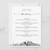 Nashville Skyline Mariage Diner Carte menu 5x7 (Devant)