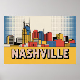 Nashville Skyline Poster – Bold Tennessee Pop Art