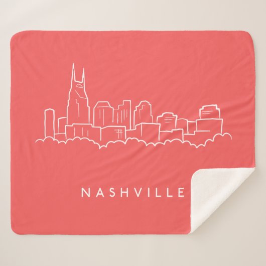 Nashville Skyline Sherpa Deken (Voorkant (horizontaal))