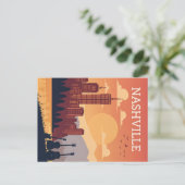 Nashville: Skyline van Music City bij zonsondergan Briefkaart (Staand voorkant)