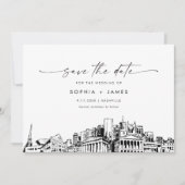 Nashville Skyline Wedding Enregistrer la carte Dat (Devant)