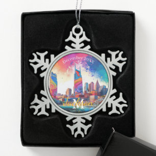 Nashville Snowflake Pewter Kerstversiering Tin Sneeuwvlok Ornament