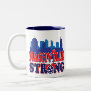 Nashville-Strong-Skyline-and-Music-Note Tweekleurige Koffiemok