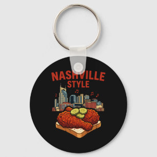 Nashville Style Pittige Gebakken Kip En Music City Sleutelhanger