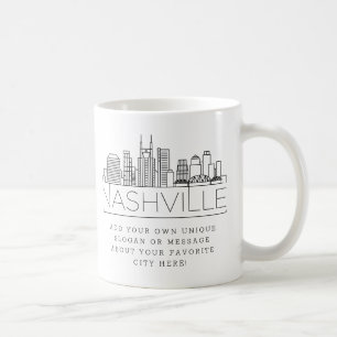 Nashville Stylized Skyline Aangepaste slogan Koffiemok