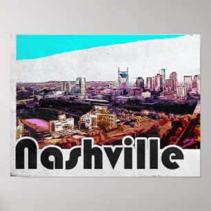  Nashville Tennessee City Uitzicht Poster