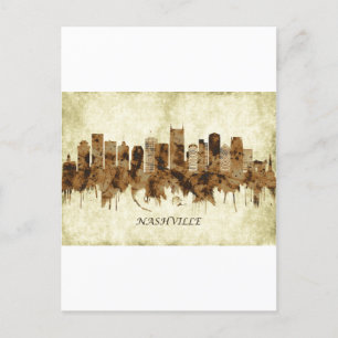 Nashville Tennessee Cityscape Uitnodiging Briefkaart