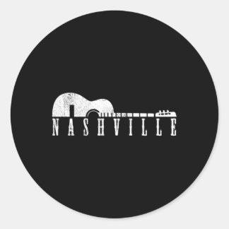 Nashville Tennessee Country Music City Guitar Ronde Sticker