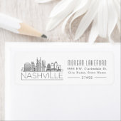 Nashville Tennessee Gestileerde skyline | Etiket (Insitu)