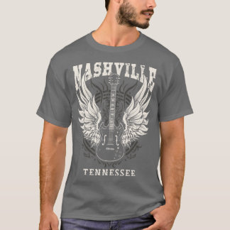 Nashville Tennessee Gitaar Angel Wings T-shirt