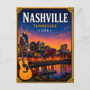 🎸 Nashville Tennessee Music City Briefkaart