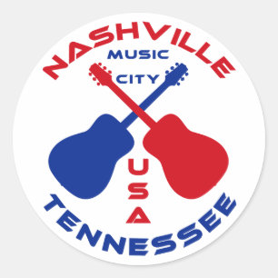 Nashville, Tennessee Music City USA Ronde Sticker