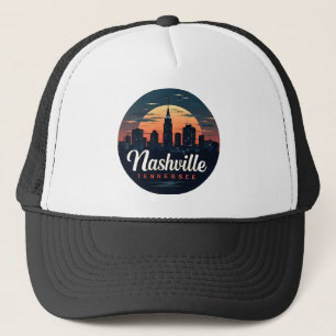 Nashville Tennessee retro silhouet Trucker Pet