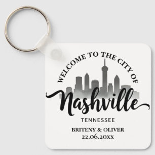 Nashville Tennessee Silhouette Bestemming Trouwen  Sleutelhanger