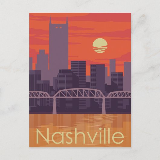 Nashville Tennessee Skyline Briefkaart (Voorkant)