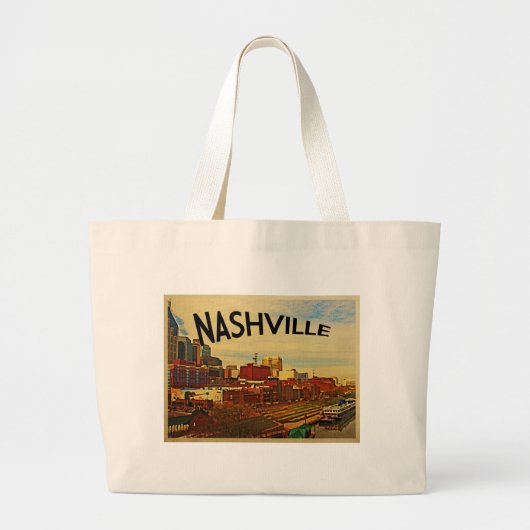 Nashville Tennessee Skyline Grote Tote Bag (Voorkant)