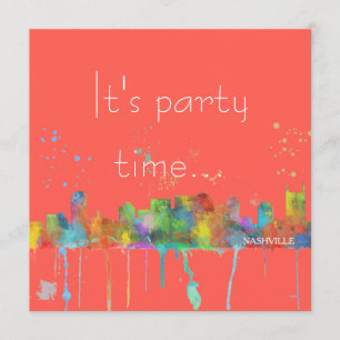 NASHVILLE, TENNESSEE SKYLINE - Invitaties Kaart