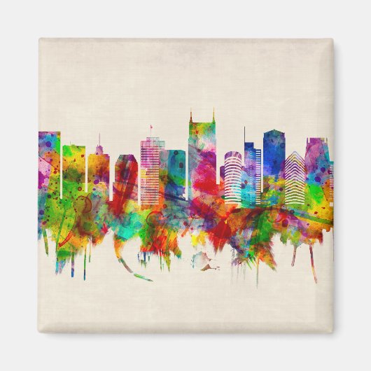 Nashville Tennessee Skyline Magneet (Voorkant)