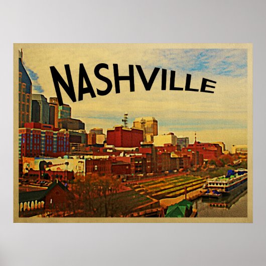 Nashville Tennessee Skyline Poster (Voorkant)