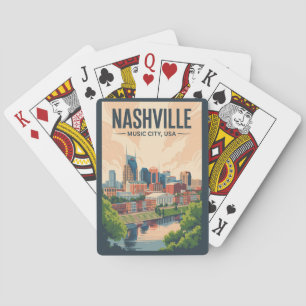 Nashville Tennessee Skyline Reis Kunst Vintage Pokerkaarten