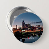 Nashville, Tennessee skyline Ronde Button 7,6 Cm (Voorkant /achterkant)
