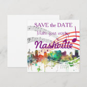 NASHVILLE, TENNESSEE SKYLINE SP - SAVE THE DATE (Voorkant / Achterkant)
