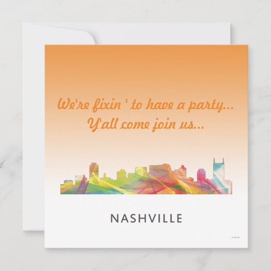 NASHVILLE, TENNESSEE SKYLINE WB1 - SAVE THE DATE (Voorkant)