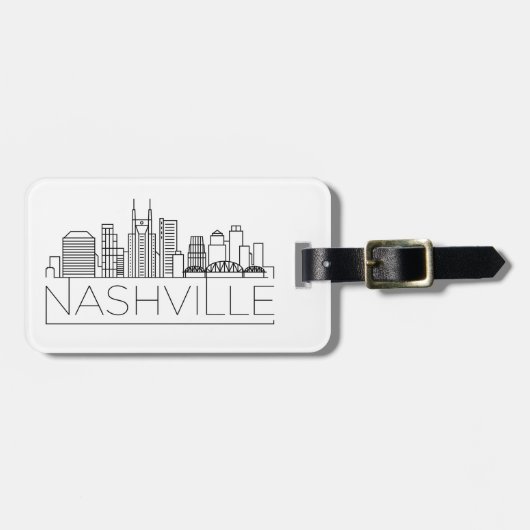 Nashville, Tennessee Stylized Skyline Bagagelabel (Voorkant horizontaal)