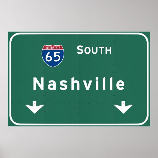 Nashville Tennessee Tn Interstate Highway Freeway Poster (Voorkant)