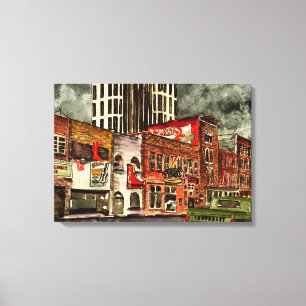 Nashville Tennessee TN stadsgebouwen Canvas Afdruk