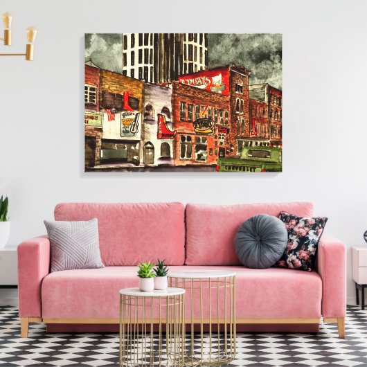 Nashville Tennessee TN stadsplattegrond Canvas Afdruk (Insitu (Woonkamer))