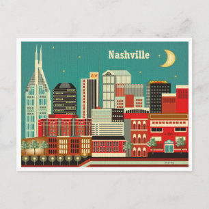 Nashville Tennessee Vintage Reizen stad retro Briefkaart