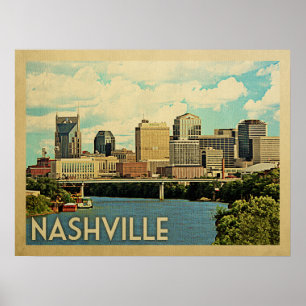 Nashville Tennessee Vintage Travel Poster