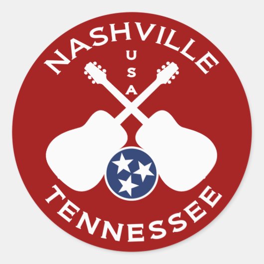 Nashville, Tennessee VS Ronde Sticker (Voorkant)