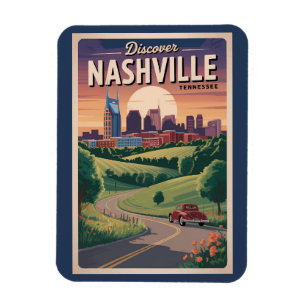 Nashville Tennessee Zuidelijke Weg Reizen Kunst Magneet
