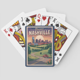 Nashville Tennessee Zuidelijke Weg Reizen Kunst Pokerkaarten