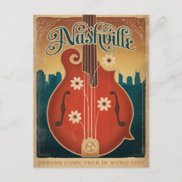 Nashville, TN - Flower Mandolin Briefkaart