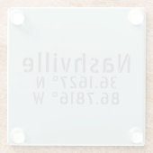 Nashville TN Latitude Longitude Glazen Onderzetter (Achterkant)