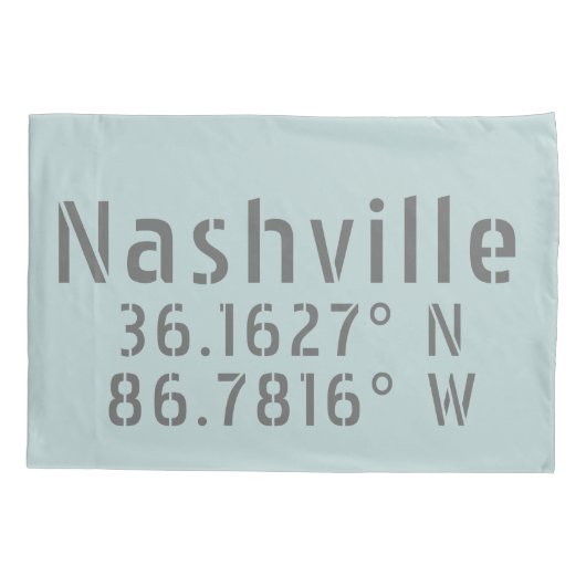 Nashville TN Latitude Longitude Kussensloop (Achterkant)