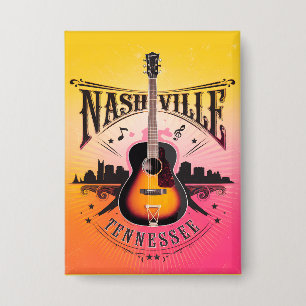 Nashville, TN - Music City, Verenigde Staten Button
