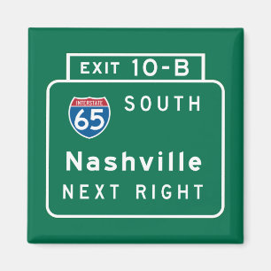 Nashville, TN Road Sign Magneet