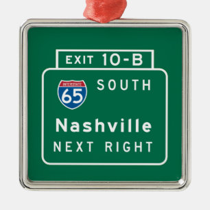 Nashville, TN Road Sign Metalen Ornament