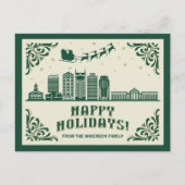 Nashville, TN Skyline Happy Holidays Carte postale (Devant)