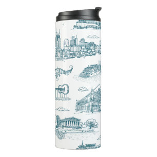 Nashville Toile Twilight op Wit Thermosbeker