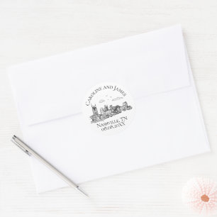 Nashville Toile Zwart en Wit Ronde Sticker
