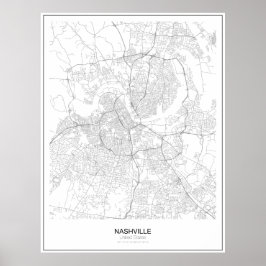 Nashville, US Minimalist Map Poster