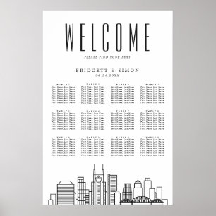 Nashville Wedding 12 Tabel Zetel Poster