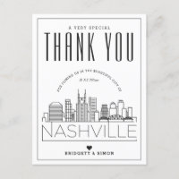 Nashville Wedding | Bedankt voor komst! Briefkaart
