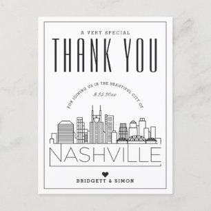 Nashville Wedding Bedankt voor komst! Briefkaart
