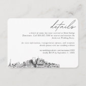 Nashville Wedding Hotel Kamer Blok Details Klein Informatiekaartje (Voorkant)